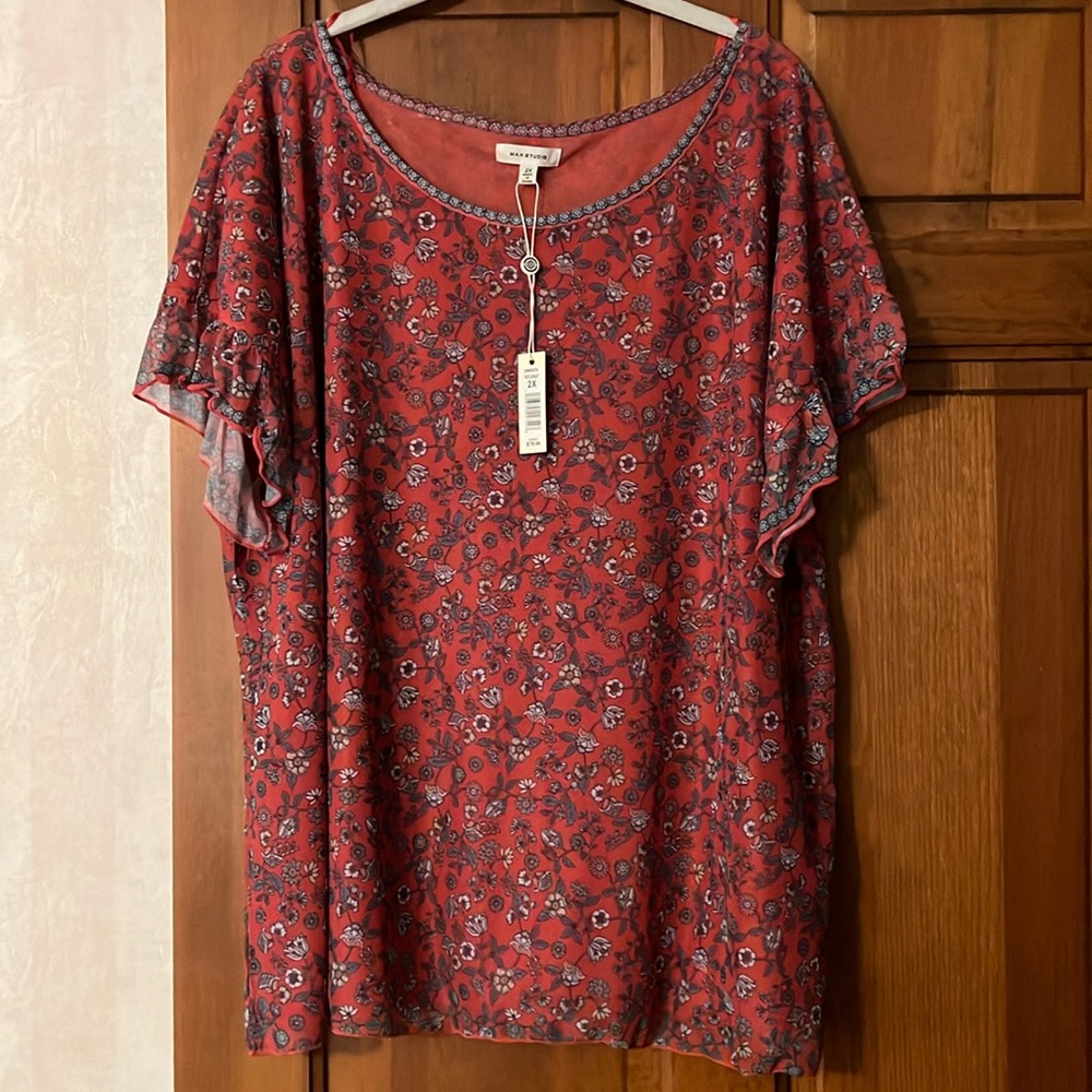NWT Max studio floral top 2X
